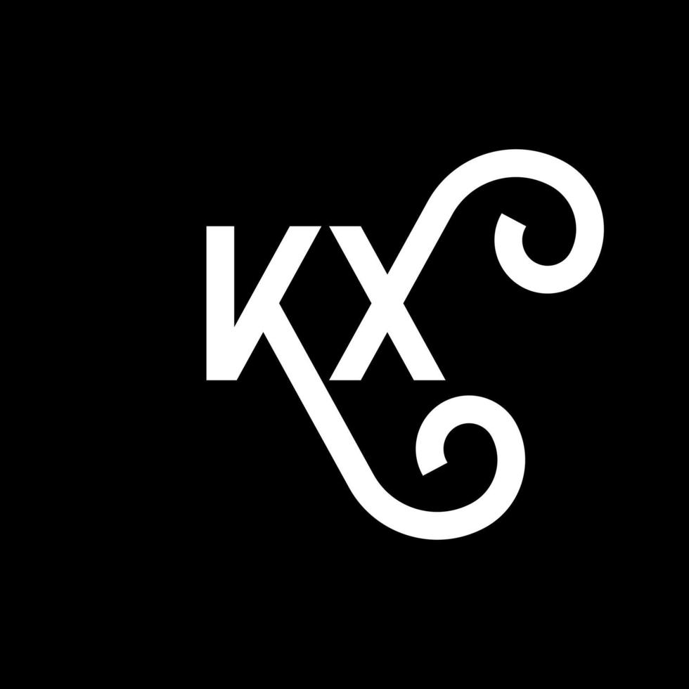 kx brev logotyp design på svart bakgrund. kx kreativa initialer bokstavslogotyp koncept. kx bokstavsdesign. kx vit bokstavsdesign på svart bakgrund. kx, kx logotyp vektor