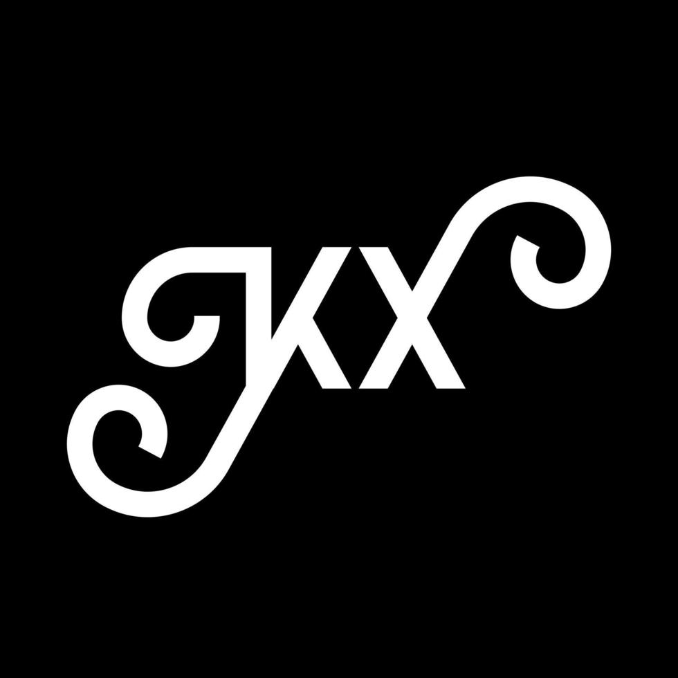 kx brev logotyp design på svart bakgrund. kx kreativa initialer bokstavslogotyp koncept. kx bokstavsdesign. kx vit bokstavsdesign på svart bakgrund. kx, kx logotyp vektor