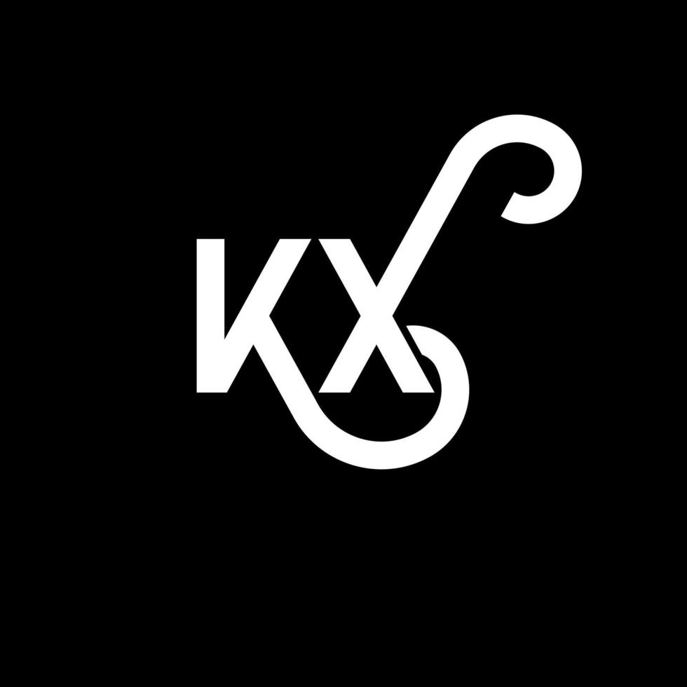 kx brev logotyp design på svart bakgrund. kx kreativa initialer bokstavslogotyp koncept. kx bokstavsdesign. kx vit bokstavsdesign på svart bakgrund. kx, kx logotyp vektor