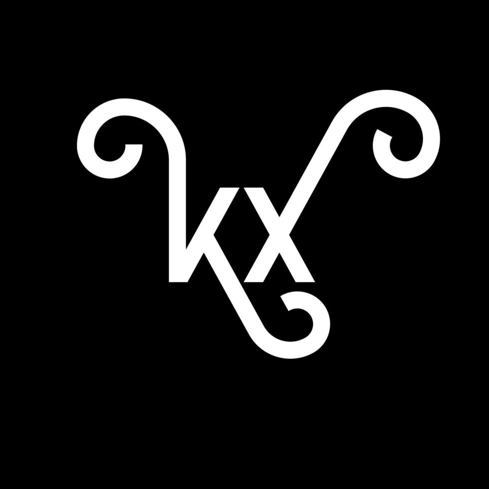 kx brev logotyp design på svart bakgrund. kx kreativa initialer bokstavslogotyp koncept. kx bokstavsdesign. kx vit bokstavsdesign på svart bakgrund. kx, kx logotyp vektor