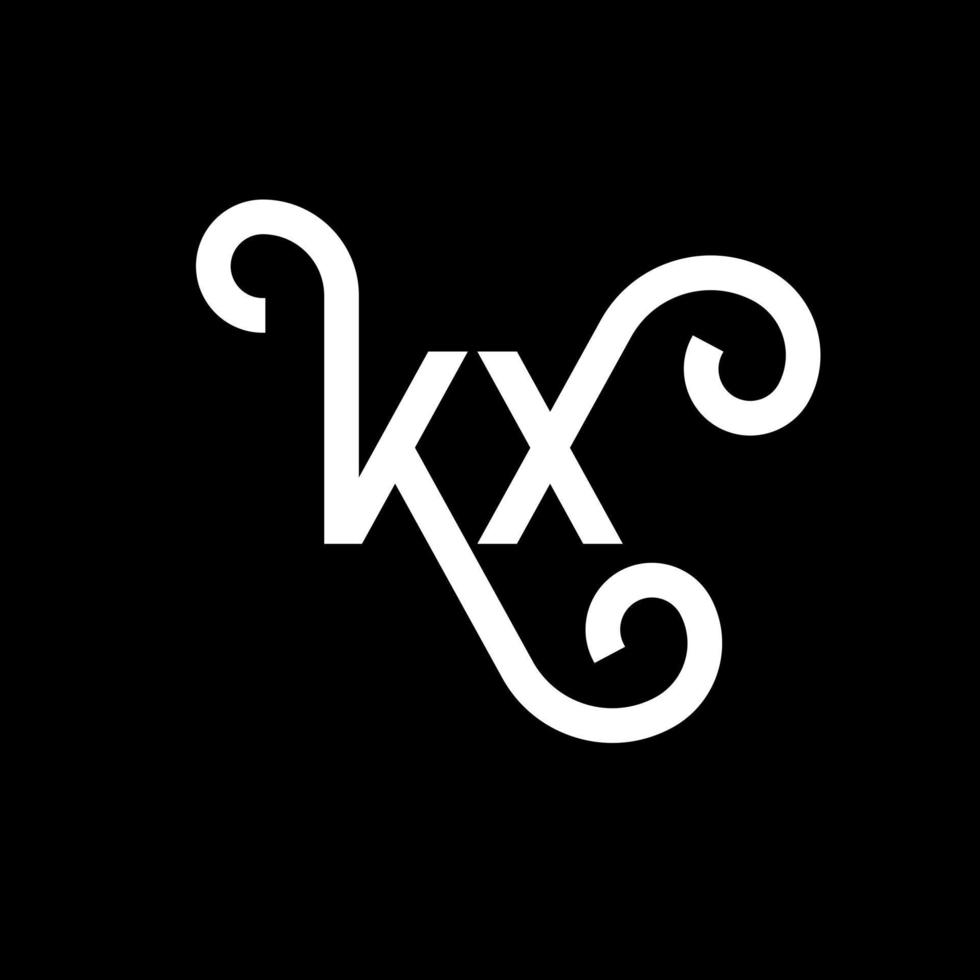 kx brev logotyp design på svart bakgrund. kx kreativa initialer bokstavslogotyp koncept. kx bokstavsdesign. kx vit bokstavsdesign på svart bakgrund. kx, kx logotyp vektor