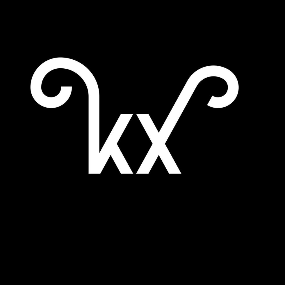 kx brev logotyp design på svart bakgrund. kx kreativa initialer bokstavslogotyp koncept. kx bokstavsdesign. kx vit bokstavsdesign på svart bakgrund. kx, kx logotyp vektor