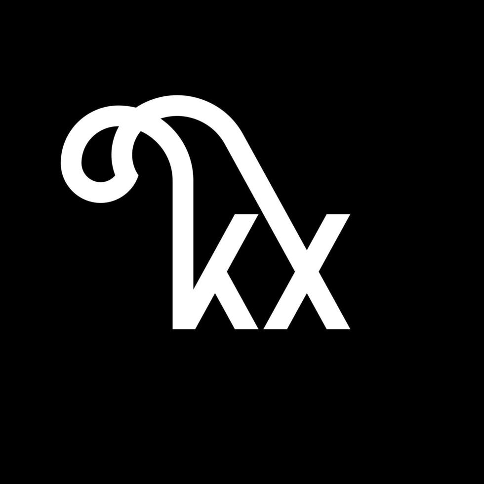 kx brev logotyp design på svart bakgrund. kx kreativa initialer bokstavslogotyp koncept. kx bokstavsdesign. kx vit bokstavsdesign på svart bakgrund. kx, kx logotyp vektor