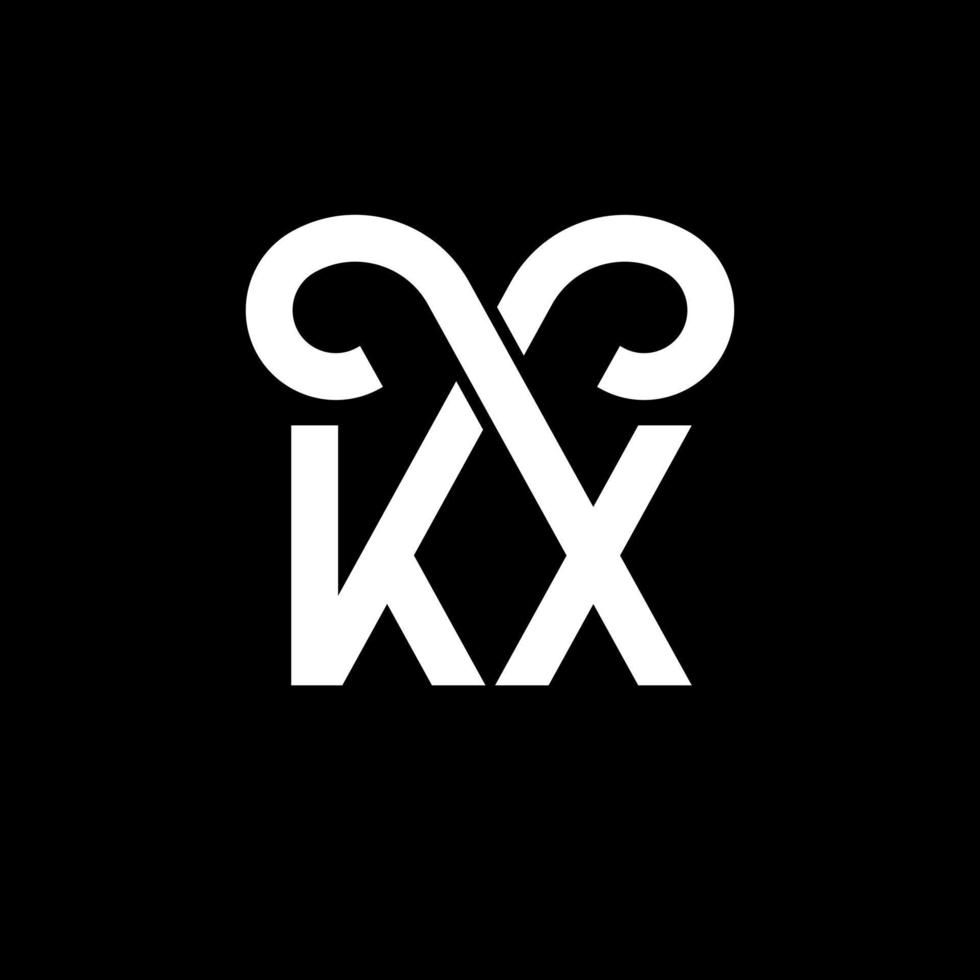 kx brev logotyp design på svart bakgrund. kx kreativa initialer bokstavslogotyp koncept. kx bokstavsdesign. kx vit bokstavsdesign på svart bakgrund. kx, kx logotyp vektor