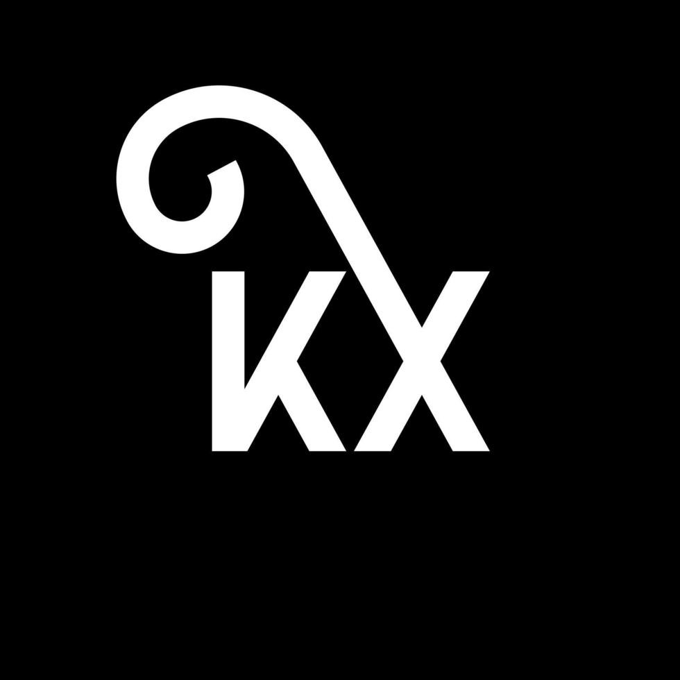 kx brev logotyp design på svart bakgrund. kx kreativa initialer bokstavslogotyp koncept. kx bokstavsdesign. kx vit bokstavsdesign på svart bakgrund. kx, kx logotyp vektor