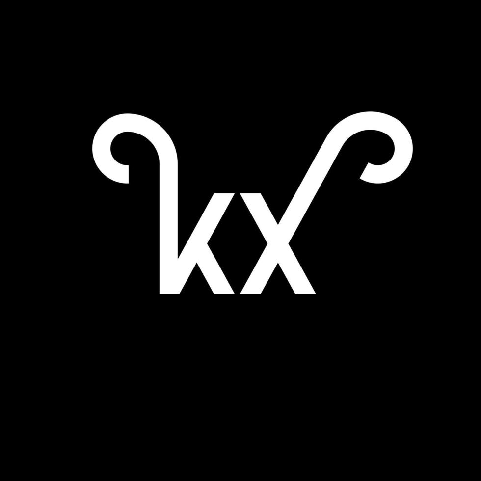 kx brev logotyp design på svart bakgrund. kx kreativa initialer bokstavslogotyp koncept. kx bokstavsdesign. kx vit bokstavsdesign på svart bakgrund. kx, kx logotyp vektor