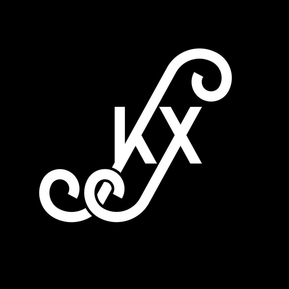 kx brev logotyp design på svart bakgrund. kx kreativa initialer bokstavslogotyp koncept. kx bokstavsdesign. kx vit bokstavsdesign på svart bakgrund. kx, kx logotyp vektor