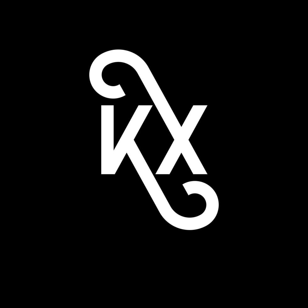 kx brev logotyp design på svart bakgrund. kx kreativa initialer bokstavslogotyp koncept. kx bokstavsdesign. kx vit bokstavsdesign på svart bakgrund. kx, kx logotyp vektor