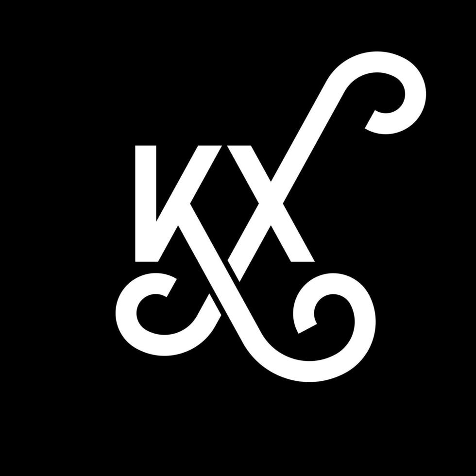 kx brev logotyp design på svart bakgrund. kx kreativa initialer bokstavslogotyp koncept. kx bokstavsdesign. kx vit bokstavsdesign på svart bakgrund. kx, kx logotyp vektor