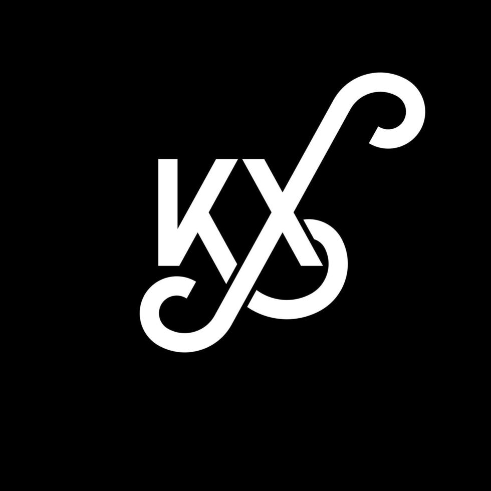 kx brev logotyp design på svart bakgrund. kx kreativa initialer bokstavslogotyp koncept. kx bokstavsdesign. kx vit bokstavsdesign på svart bakgrund. kx, kx logotyp vektor