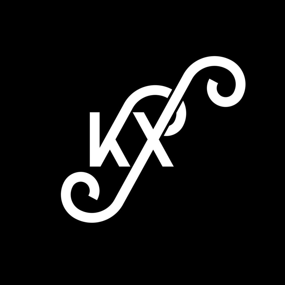 kx brev logotyp design på svart bakgrund. kx kreativa initialer bokstavslogotyp koncept. kx bokstavsdesign. kx vit bokstavsdesign på svart bakgrund. kx, kx logotyp vektor