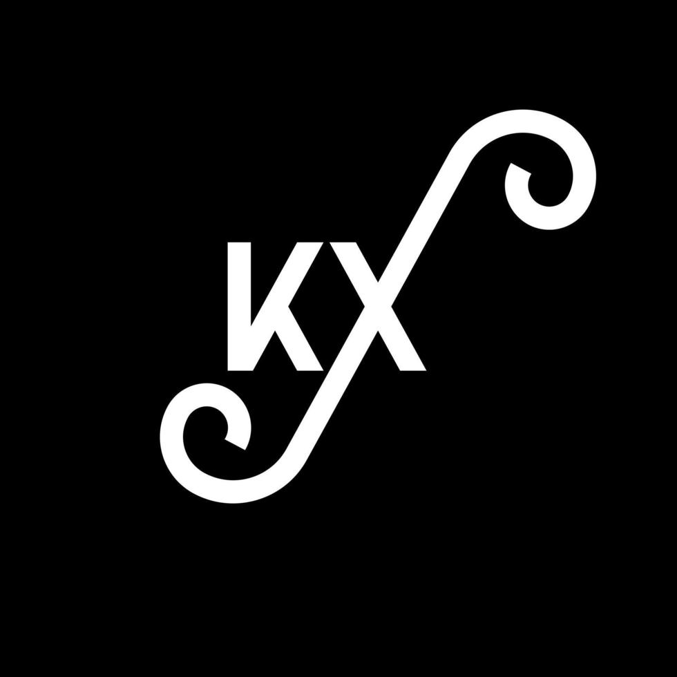 kx-Buchstaben-Logo-Design auf schwarzem Hintergrund. kx kreative Initialen schreiben Logo-Konzept. kx Briefgestaltung. kx weißes Buchstabendesign auf schwarzem Hintergrund. kx, kx-Logo vektor