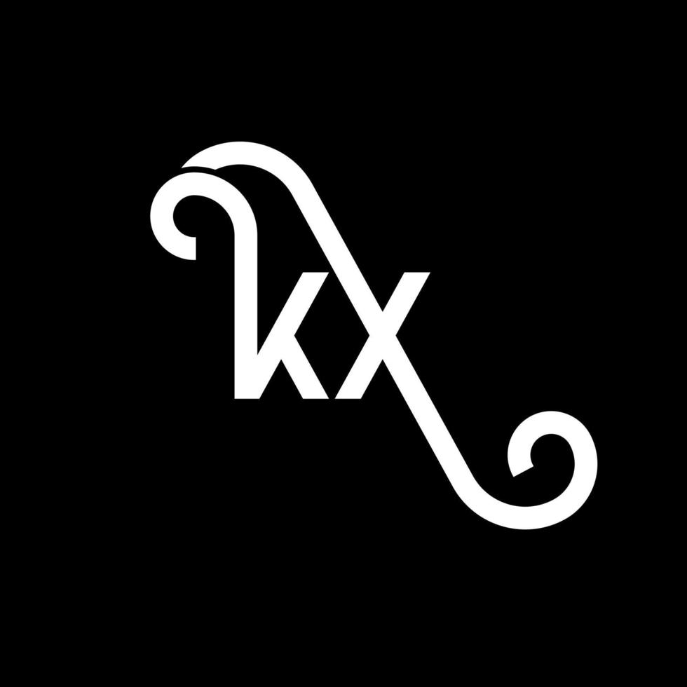 kx brev logotyp design på svart bakgrund. kx kreativa initialer bokstavslogotyp koncept. kx bokstavsdesign. kx vit bokstavsdesign på svart bakgrund. kx, kx logotyp vektor