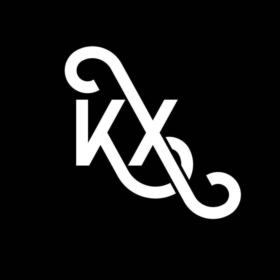 kx brev logotyp design på svart bakgrund. kx kreativa initialer bokstavslogotyp koncept. kx bokstavsdesign. kx vit bokstavsdesign på svart bakgrund. kx, kx logotyp vektor