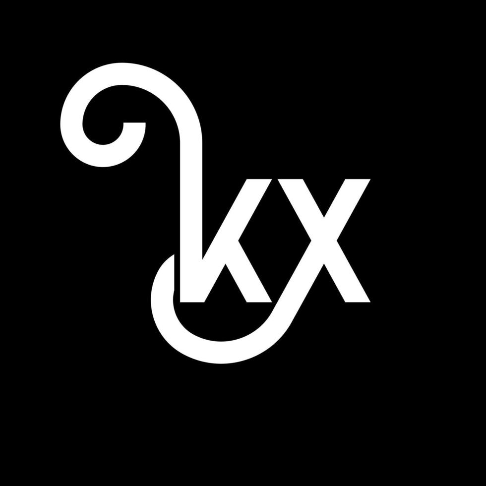 kx brev logotyp design på svart bakgrund. kx kreativa initialer bokstavslogotyp koncept. kx bokstavsdesign. kx vit bokstavsdesign på svart bakgrund. kx, kx logotyp vektor