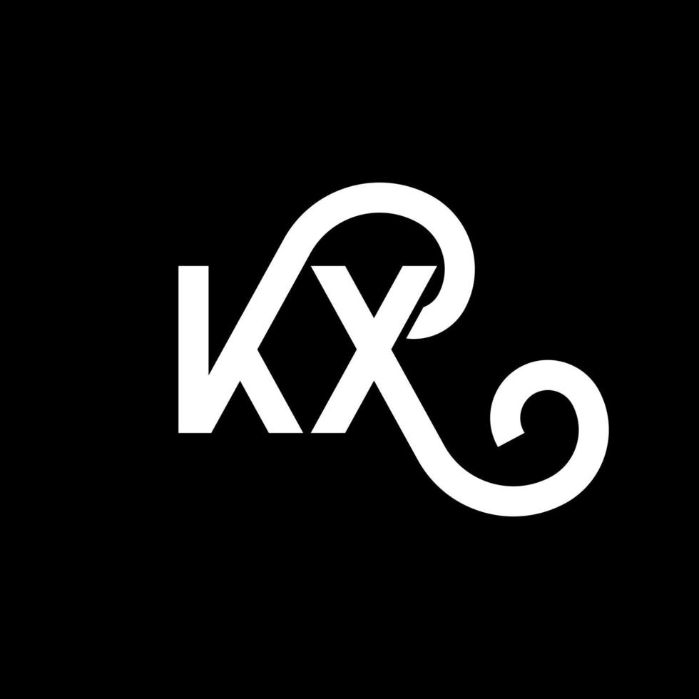 kx brev logotyp design på svart bakgrund. kx kreativa initialer bokstavslogotyp koncept. kx bokstavsdesign. kx vit bokstavsdesign på svart bakgrund. kx, kx logotyp vektor