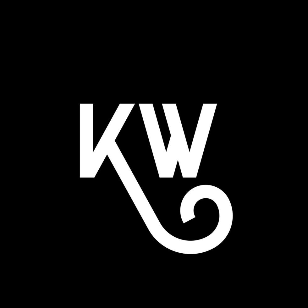 kw brev logotyp design på svart bakgrund. kw kreativa initialer bokstavslogotyp koncept. kw bokstavsdesign. kw vit bokstavsdesign på svart bakgrund. kw, kw logotyp vektor