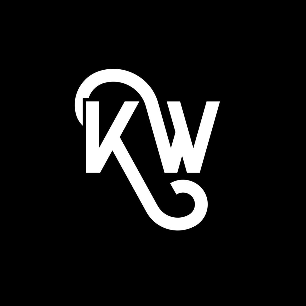 kw-Buchstaben-Logo-Design auf schwarzem Hintergrund. k kreative initialen schreiben logokonzept. kw-Briefgestaltung. kw weißes Buchstabendesign auf schwarzem Hintergrund. kw, kw-Logo vektor