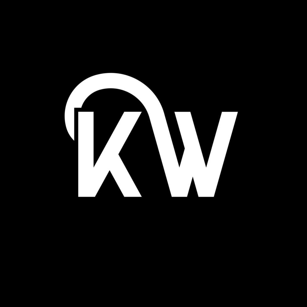 kw brev logotyp design på svart bakgrund. kw kreativa initialer bokstavslogotyp koncept. kw bokstavsdesign. kw vit bokstavsdesign på svart bakgrund. kw, kw logotyp vektor