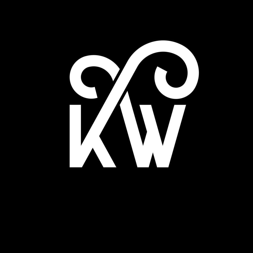 kw brev logotyp design på svart bakgrund. kw kreativa initialer bokstavslogotyp koncept. kw bokstavsdesign. kw vit bokstavsdesign på svart bakgrund. kw, kw logotyp vektor