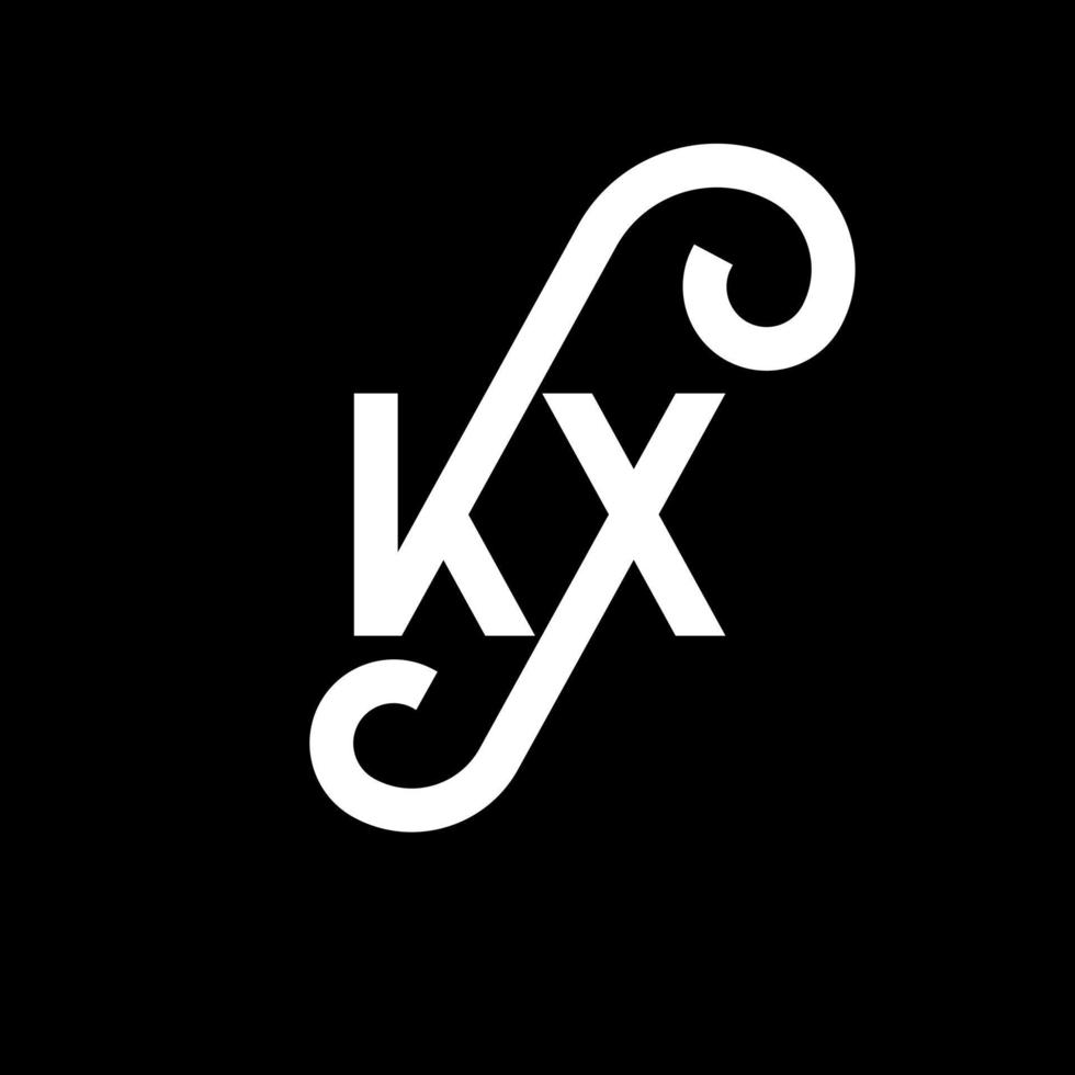 kx brev logotyp design på svart bakgrund. kx kreativa initialer bokstavslogotyp koncept. kx bokstavsdesign. kx vit bokstavsdesign på svart bakgrund. kx, kx logotyp vektor