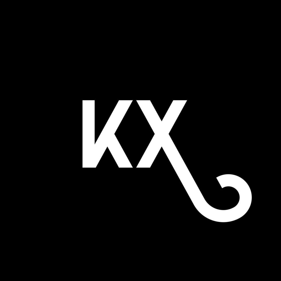 kx brev logotyp design på svart bakgrund. kx kreativa initialer bokstavslogotyp koncept. kx bokstavsdesign. kx vit bokstavsdesign på svart bakgrund. kx, kx logotyp vektor