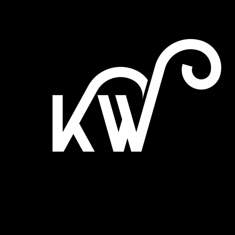 kw-Buchstaben-Logo-Design auf schwarzem Hintergrund. k kreative initialen schreiben logokonzept. kw-Briefgestaltung. kw weißes Buchstabendesign auf schwarzem Hintergrund. kw, kw-Logo vektor