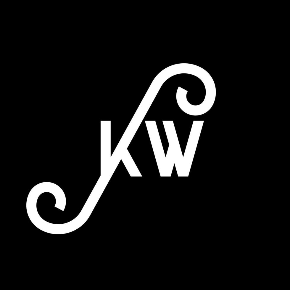 kw-Buchstaben-Logo-Design auf schwarzem Hintergrund. k kreative initialen schreiben logokonzept. kw-Briefgestaltung. kw weißes Buchstabendesign auf schwarzem Hintergrund. kw, kw-Logo vektor