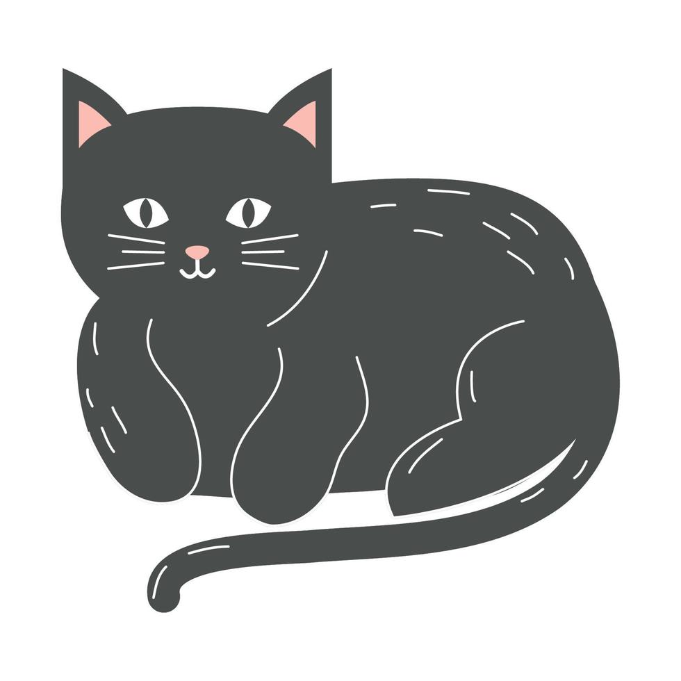 Symbol für schwarze Katze vektor