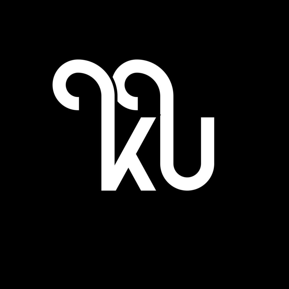 ku brev logotyp design på svart bakgrund. ku kreativa initialer brev logotyp koncept. ku bokstavsdesign. ku vit bokstav design på svart bakgrund. ku, ku logotyp vektor