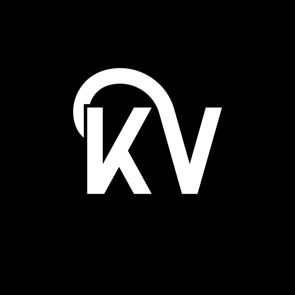 kv bokstav logotyp design på svart bakgrund. kv kreativa initialer bokstavslogotyp koncept. kv bokstavsdesign. kv vit bokstavsdesign på svart bakgrund. kv, kv logotyp vektor