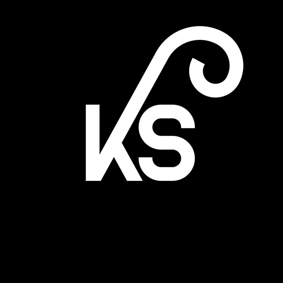 ks brev logotyp design på svart bakgrund. ks kreativa initialer bokstavslogotyp koncept. ks bokstavsdesign. ks vit bokstavsdesign på svart bakgrund. ks, ks logotyp vektor