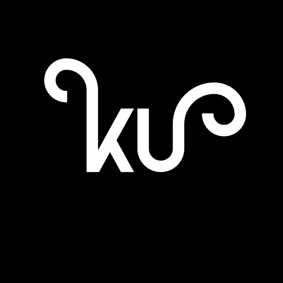 ku brev logotyp design på svart bakgrund. ku kreativa initialer brev logotyp koncept. ku bokstavsdesign. ku vit bokstav design på svart bakgrund. ku, ku logotyp vektor