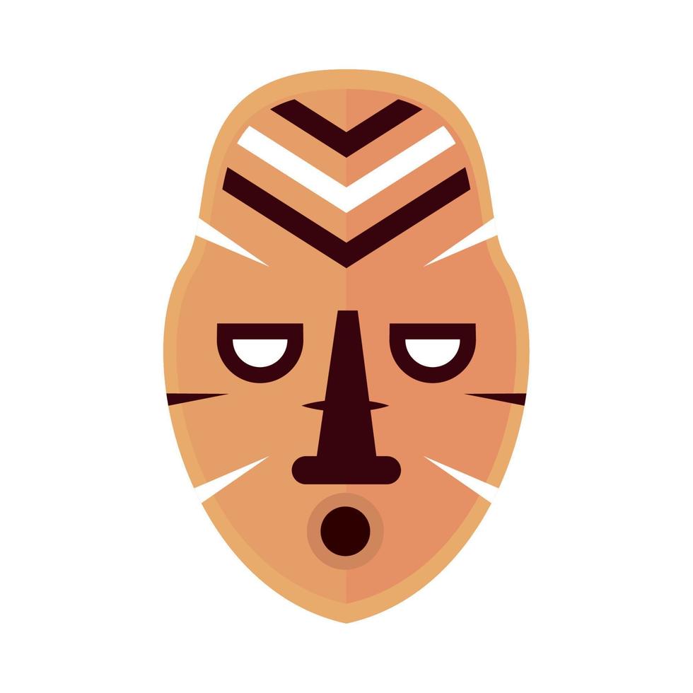 afrikansk mask platt ikon vektor
