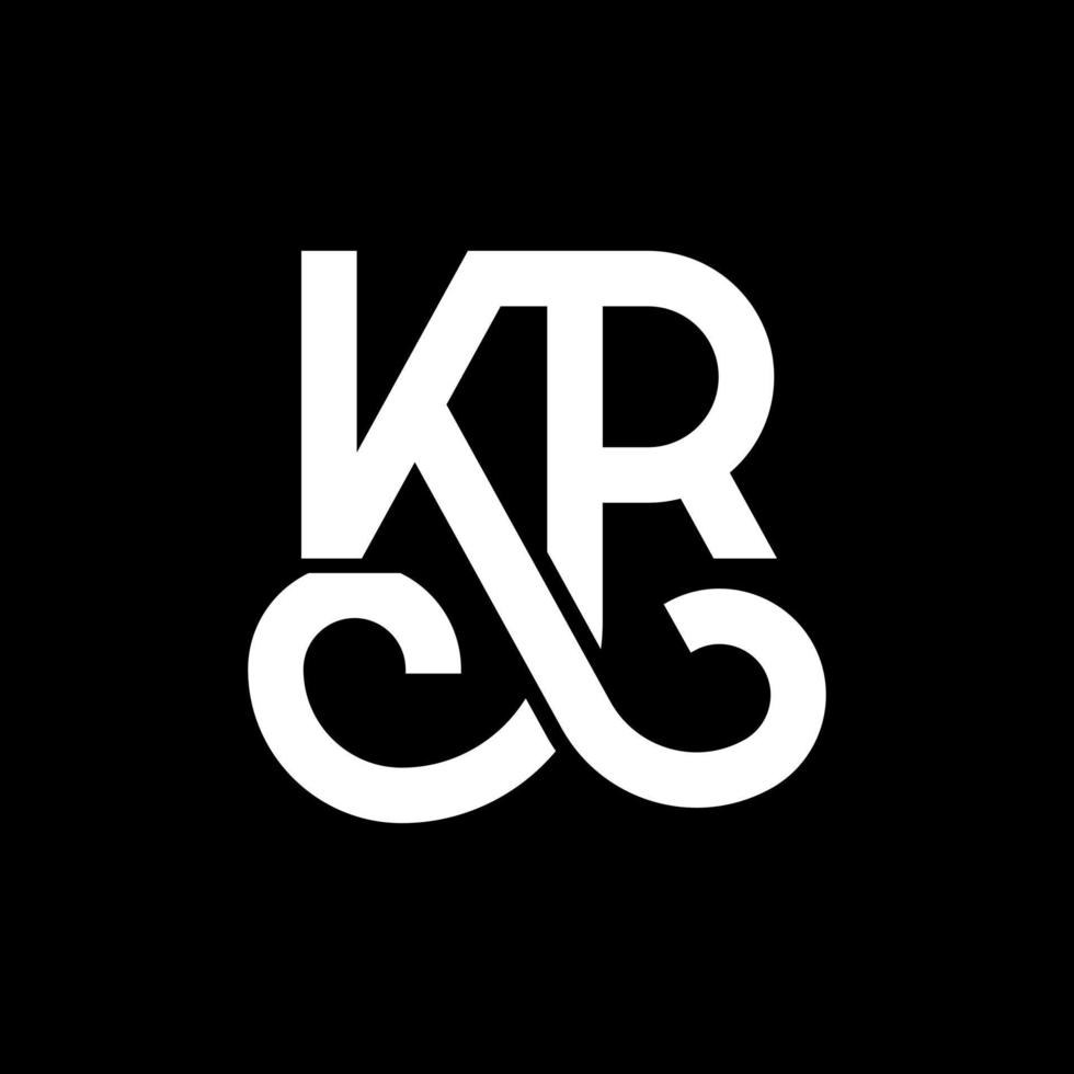 kr brev logotyp design på svart bakgrund. kr kreativa initialer bokstavslogotyp koncept. kr bokstavsdesign. kr vit bokstavsdesign på svart bakgrund. kr, kr logotyp vektor