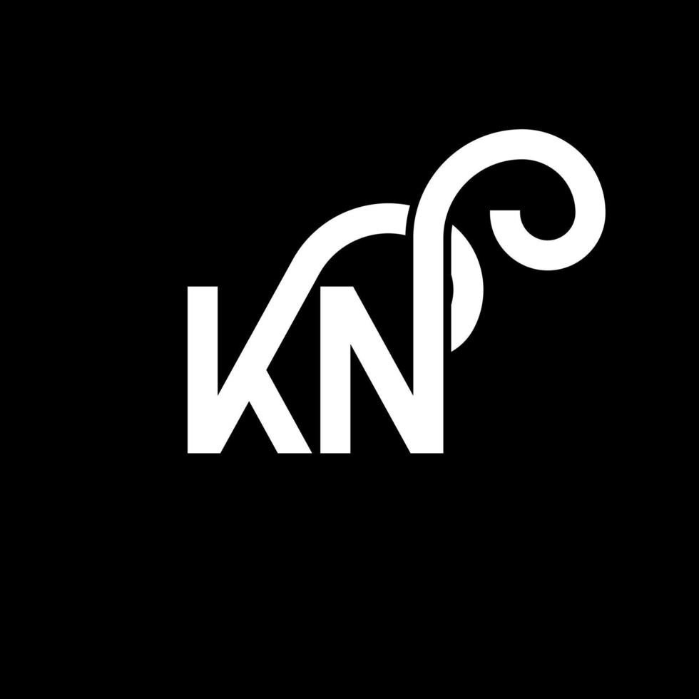 kn brev logotyp design på svart bakgrund. kn kreativa initialer brev logotyp koncept. kn bokstavsdesign. kn vit bokstav design på svart bakgrund. kn, kn logotyp vektor