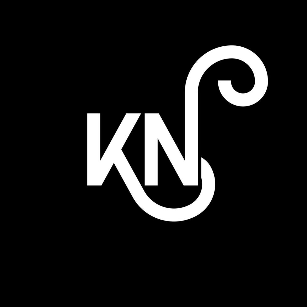 kn brev logotyp design på svart bakgrund. kn kreativa initialer brev logotyp koncept. kn bokstavsdesign. kn vit bokstav design på svart bakgrund. kn, kn logotyp vektor