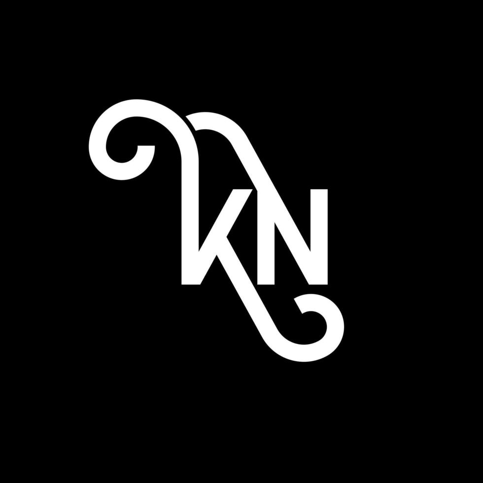 kn brev logotyp design på svart bakgrund. kn kreativa initialer brev logotyp koncept. kn bokstavsdesign. kn vit bokstav design på svart bakgrund. kn, kn logotyp vektor