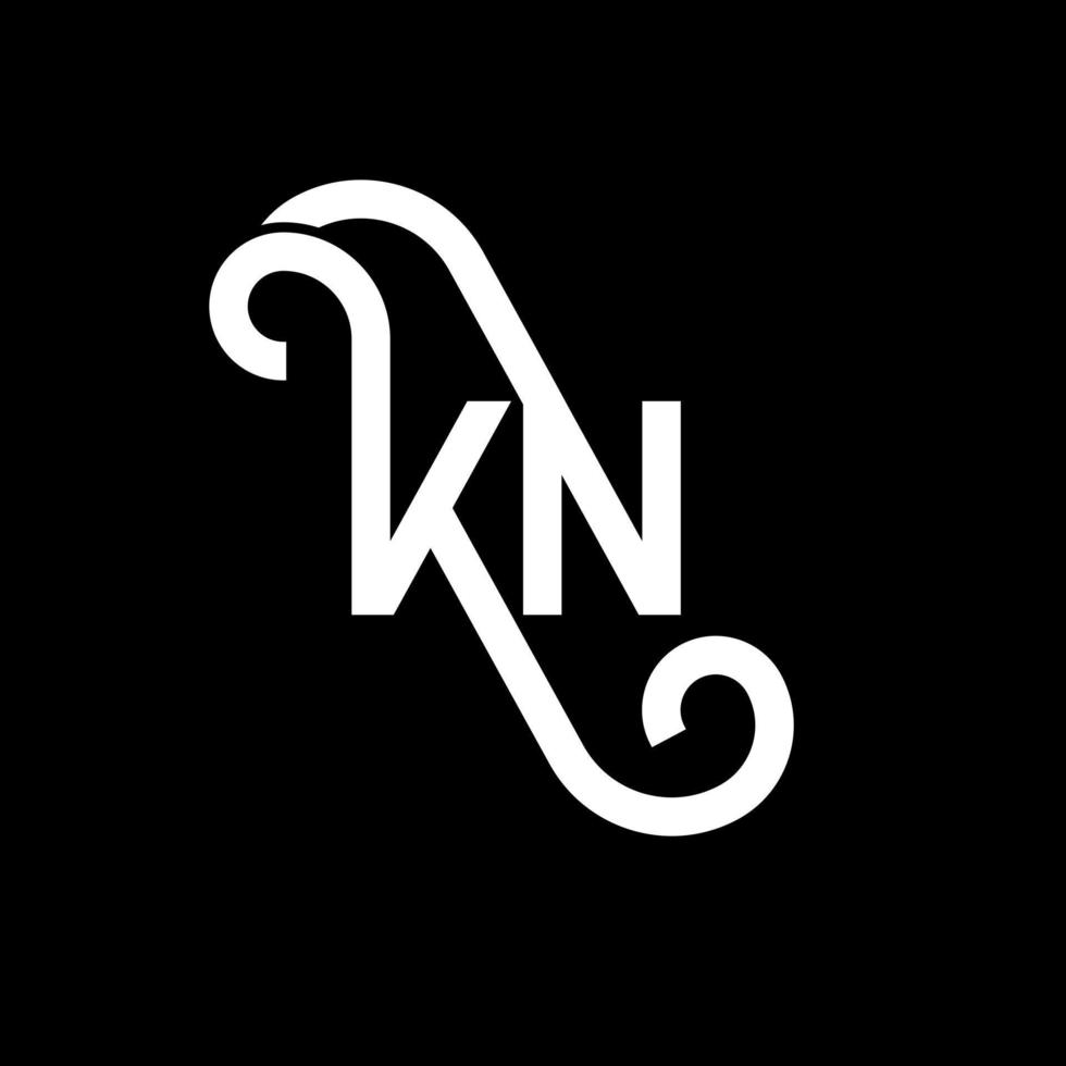 kn brev logotyp design på svart bakgrund. kn kreativa initialer brev logotyp koncept. kn bokstavsdesign. kn vit bokstav design på svart bakgrund. kn, kn logotyp vektor