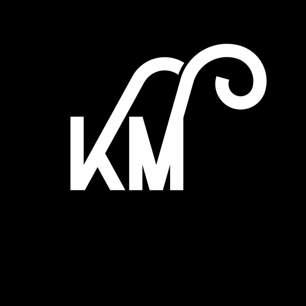 km brev logotyp design på svart bakgrund. km kreativa initialer brev logotyp koncept. km bokstavsdesign. km vit bokstavsdesign på svart bakgrund. km, km logotyp vektor