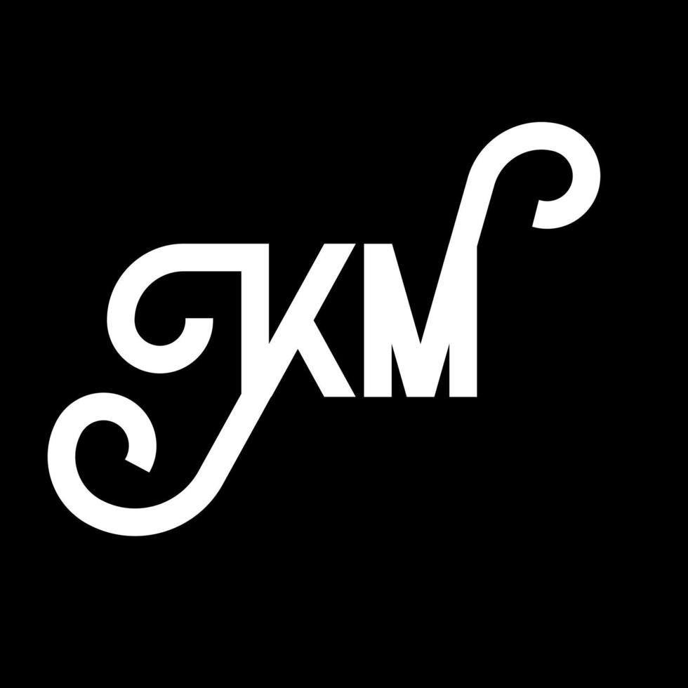 km brev logotyp design på svart bakgrund. km kreativa initialer brev logotyp koncept. km bokstavsdesign. km vit bokstavsdesign på svart bakgrund. km, km logotyp vektor