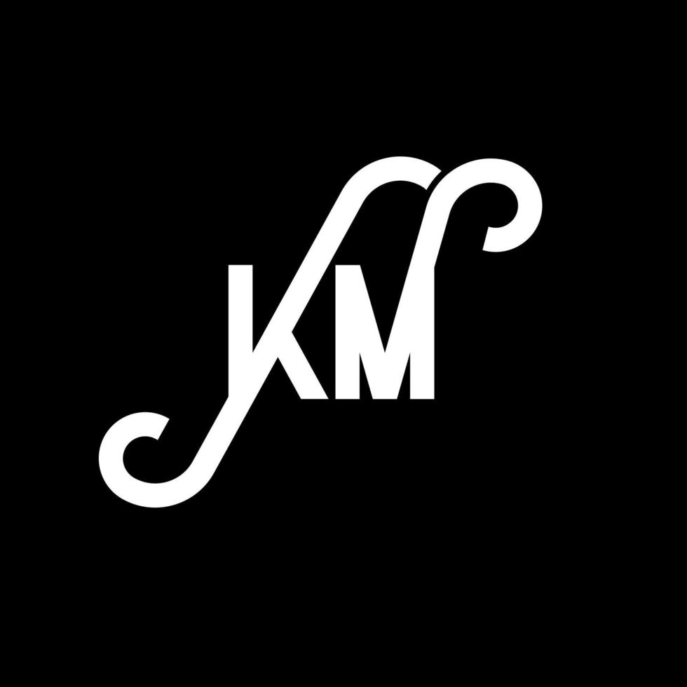 km brev logotyp design på svart bakgrund. km kreativa initialer brev logotyp koncept. km bokstavsdesign. km vit bokstavsdesign på svart bakgrund. km, km logotyp vektor