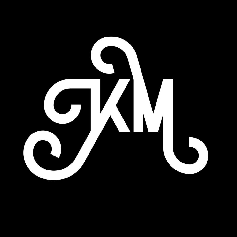 km brev logotyp design på svart bakgrund. km kreativa initialer brev logotyp koncept. km bokstavsdesign. km vit bokstavsdesign på svart bakgrund. km, km logotyp vektor