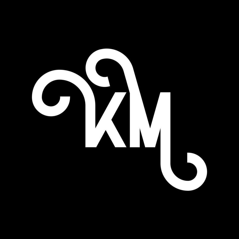 km brev logotyp design på svart bakgrund. km kreativa initialer brev logotyp koncept. km bokstavsdesign. km vit bokstavsdesign på svart bakgrund. km, km logotyp vektor