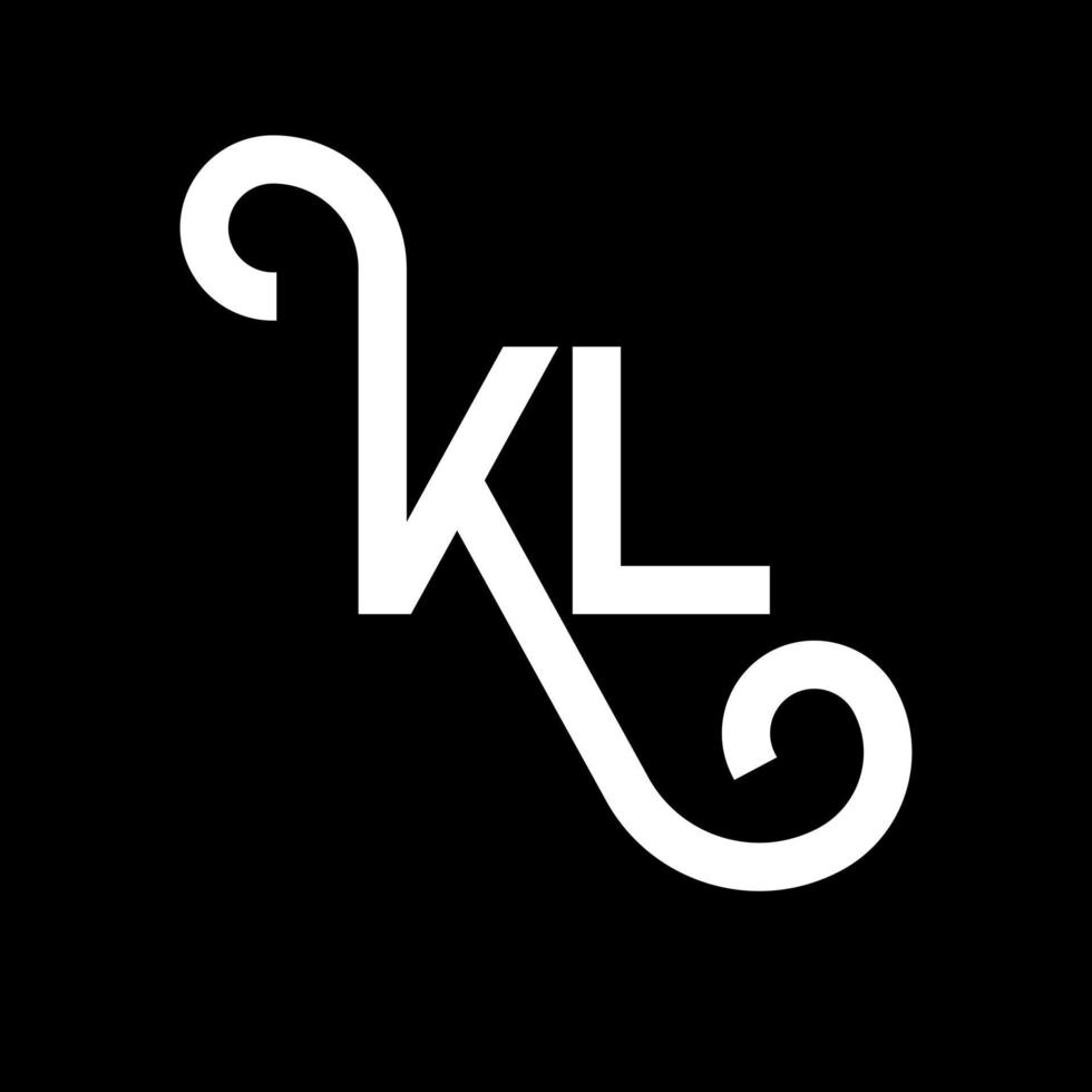 kl brev logotyp design på svart bakgrund. kl kreativa initialer brev logotyp koncept. kl bokstavsdesign. kl vit bokstavsdesign på svart bakgrund. kl, kl logotyp vektor