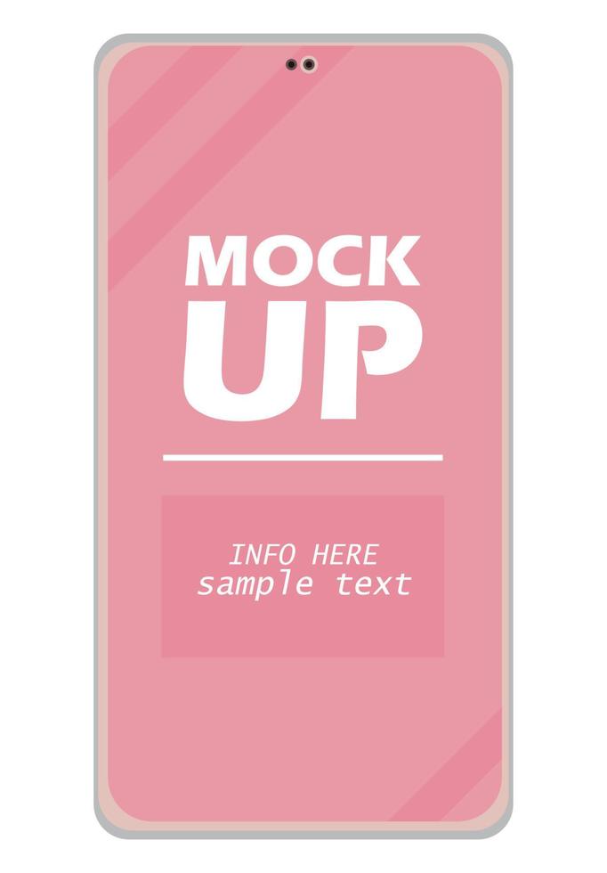 modellbeschriftung im rosa smartphone vektor