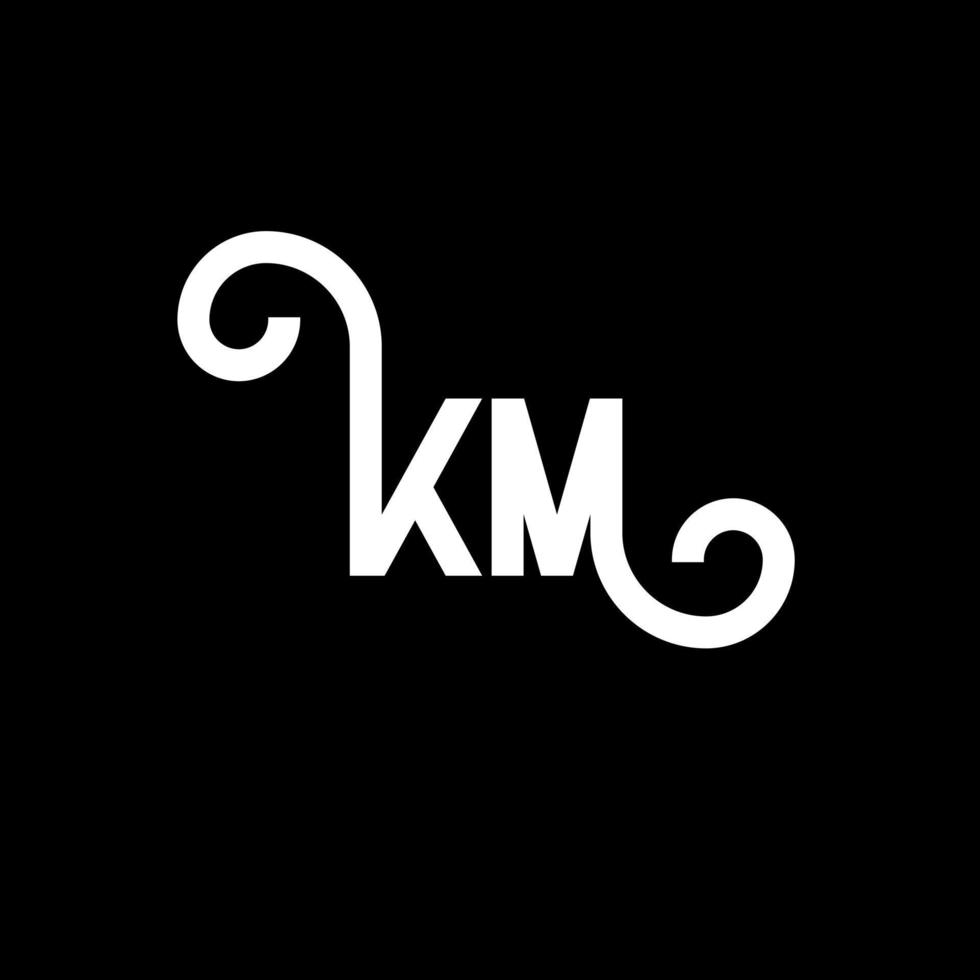 km brev logotyp design på svart bakgrund. km kreativa initialer brev logotyp koncept. km bokstavsdesign. km vit bokstavsdesign på svart bakgrund. km, km logotyp vektor