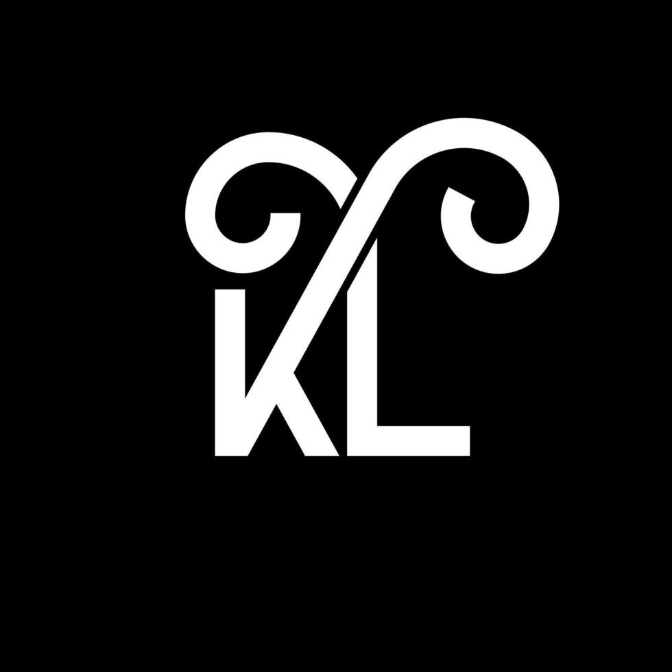 kl brev logotyp design på svart bakgrund. kl kreativa initialer brev logotyp koncept. kl bokstavsdesign. kl vit bokstavsdesign på svart bakgrund. kl, kl logotyp vektor