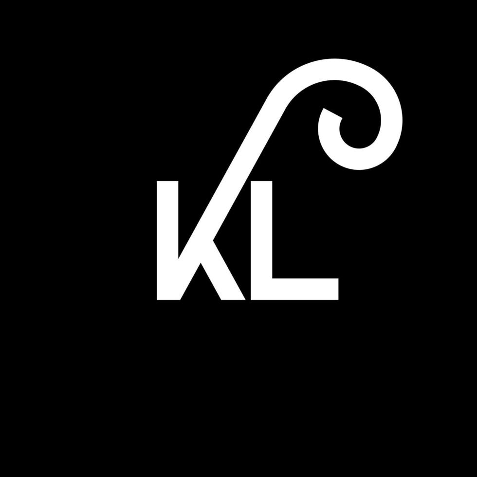 kl-Buchstaben-Logo-Design auf schwarzem Hintergrund. kl kreative Initialen schreiben Logo-Konzept. kl Briefgestaltung. kl weißes Buchstabendesign auf schwarzem Hintergrund. kl, kl-Logo vektor