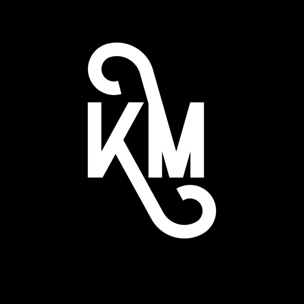 km brev logotyp design på svart bakgrund. km kreativa initialer brev logotyp koncept. km bokstavsdesign. km vit bokstavsdesign på svart bakgrund. km, km logotyp vektor